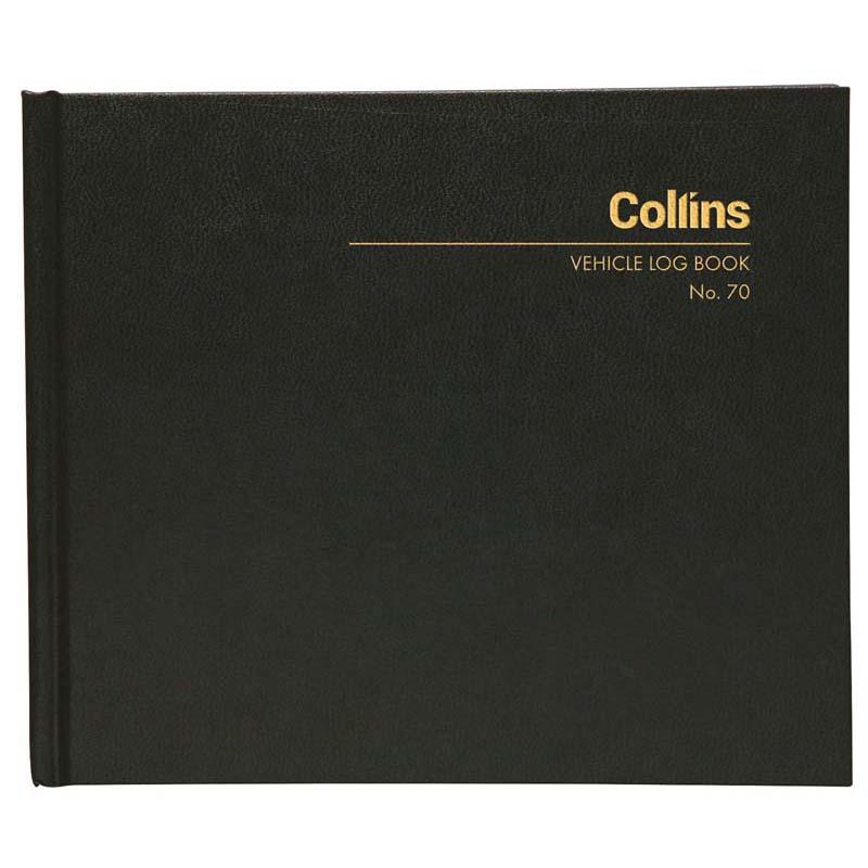 Collins Vehicle Log Book No.70, compact 136x163mm, 65 leaves for tracking vehicle records and maintenance efficiently.