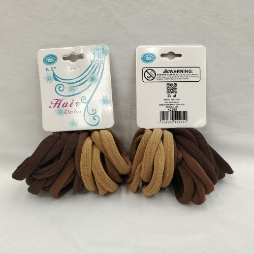 High-quality 6.5-inch brown hair bands (216pcs) for versatile styling, providing a secure hold without damage.