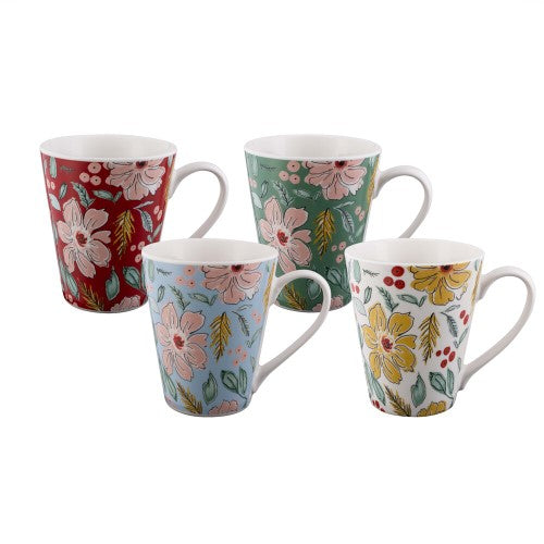 Conical Mug - Bundanoon Atist Blooms (Set of 4)