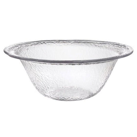 Elegant 7.2L clear plastic serving bowl with a hammered finish, ideal for salads, snacks, and desserts at any occasion.