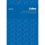 Collins Tax Invoice A5 booklet with 50 no carbon required leaves for clear, organized invoicing and financial records.