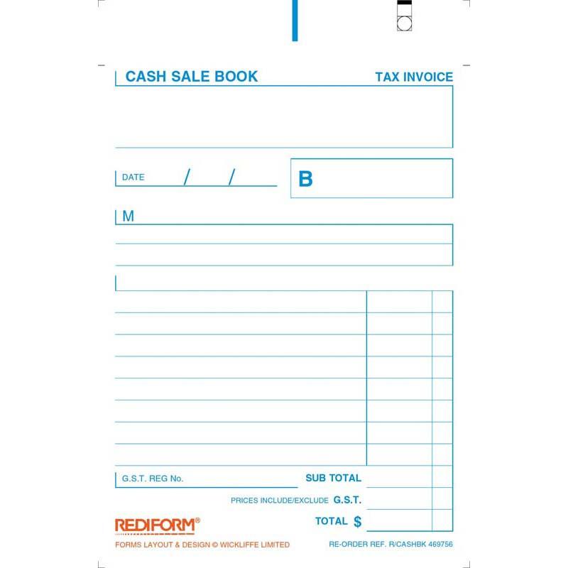 Rediform cash sale book with duplicate receipts, 50 leaves, self-carbonated, modern layout for easy documentation.