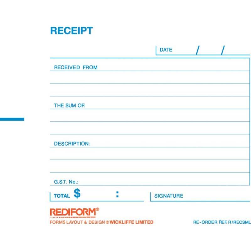 Compact red receipt book with 50 duplicate sets, ensuring clear transaction records and easy management for businesses.