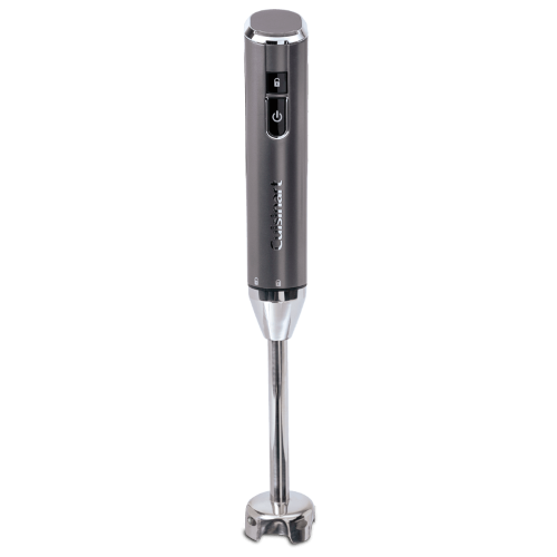 Cuisinart Cordless Hand Blender featuring a stainless steel shaft, ergonomic handle, and USB charging for flexible blending.