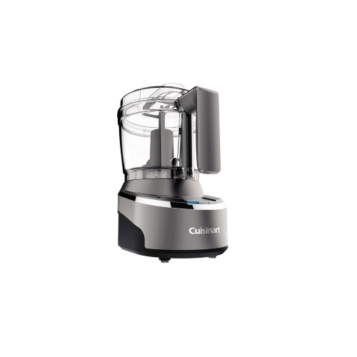 Cuisinart Cordless Mini Processor with 4-cup bowl, stainless steel blade, USB rechargeable, and 20 minutes of runtime.