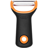 3-piece OXO Good Grips peeler set featuring ergonomic Y-shaped design, sharp stainless steel blades, and non-slip handles.