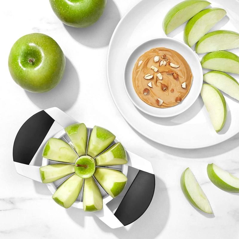 OXO Good Grips Apple Divider with stainless steel blades and cushioned handles for effortless apple slicing and coring.