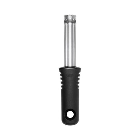 OXO Good Grips Corer with stainless steel head and nonslip handle for easy apple and pear coring, safe for dishwasher use.