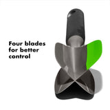 Versatile OXO Scoop & Mash Tool for effortless avocado mashing, with a silicone blade for minimal food waste.