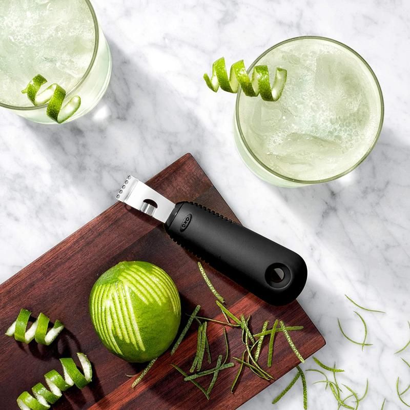 OXO Good Grips Citrus Zester with Channel Knife: versatile 2-in-1 tool for zesting citrus and creating decorative garnishes.