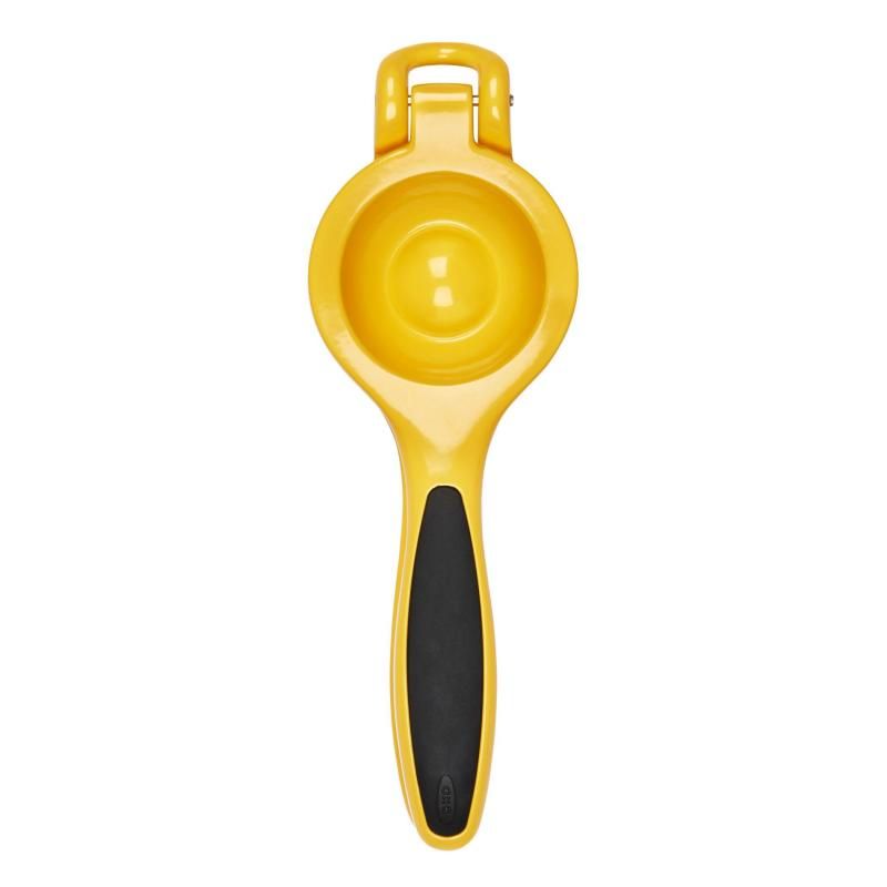 OXO Good Grips Citrus Squeezer for effortless juicing of lemons and limes with durable aluminum and non-slip handles.