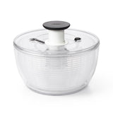 OXO Good Grips Salad Spinner 4.0 with one-handed pump, non-slip base, and clear bowl for washing and serving salads.