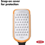 OXO Good Grips Etched Coarse Grater with ergonomic handle and sharp stainless steel surface for easy grating and zesting.