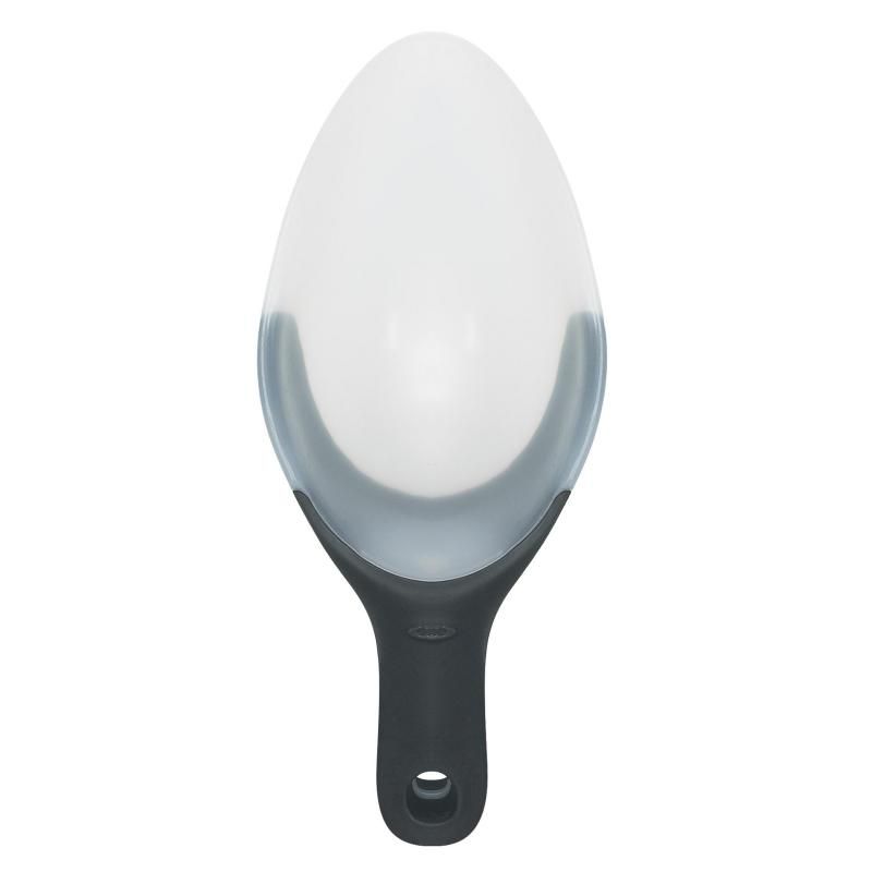 OXO Good Grips Flexible Scoop with soft grip, flexible head, and compact design for easy scooping of various ingredients.