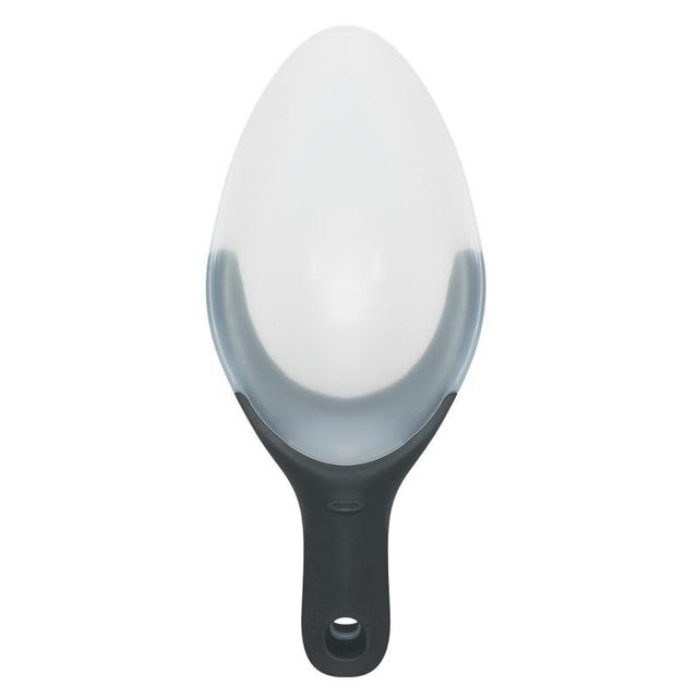 OXO Good Grips Flexible Scoop with soft grip, flexible head, and compact design for easy scooping of various ingredients.