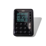 OXO Good Grips Triple Task Kitchen Timer with three timers, large display, and adjustable volume, designed for easy one-handed use.