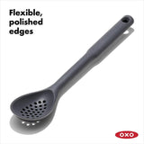 Versatile OXO Good Grips Silicone Slotted Spoon with heat-resistant design, non-slip handle, and dishwasher safe for effortless cooking.