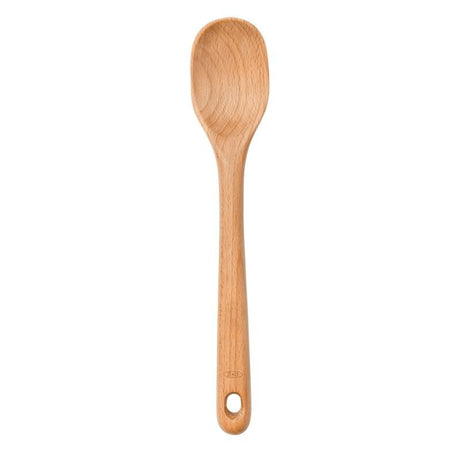 Medium OXO Good Grips Wooden Spoon in solid beech wood, featuring a comfortable handle, ideal for non-stick cookware.