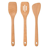 OXO Good Grips 3-Piece Turner Set in beechwood, includes slotted, traditional turners, and sauté paddle for versatile cooking.