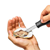 OXO Oyster Knife featuring a non-slip handle and durable stainless steel blade for effortless oyster shucking.