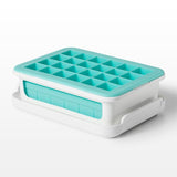 Compact OXO Good Grips Covered Ice Cube Tray creates 48 small, easy-to-remove ice cubes with odor protection and flexible silicone design.