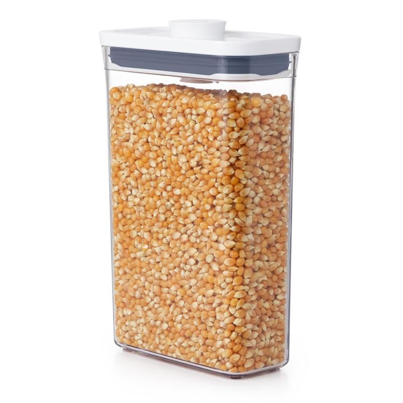 Transparent OXO Good Grips POP 2.0 1.8L container with one-touch airtight seal, ideal for versatile kitchen storage.