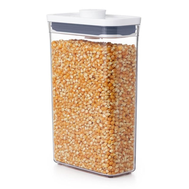 Transparent OXO Good Grips POP 2.0 1.8L container with one-touch airtight seal, ideal for versatile kitchen storage.