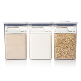 OXO POP 2.0 6-Piece Bulk Storage Set featuring airtight containers, scoops, and a space-efficient design for pantry organization.