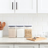 OXO POP 2.0 6-Piece Bulk Storage Set features stackable, airtight containers for keeping pantry staples fresh and organized.