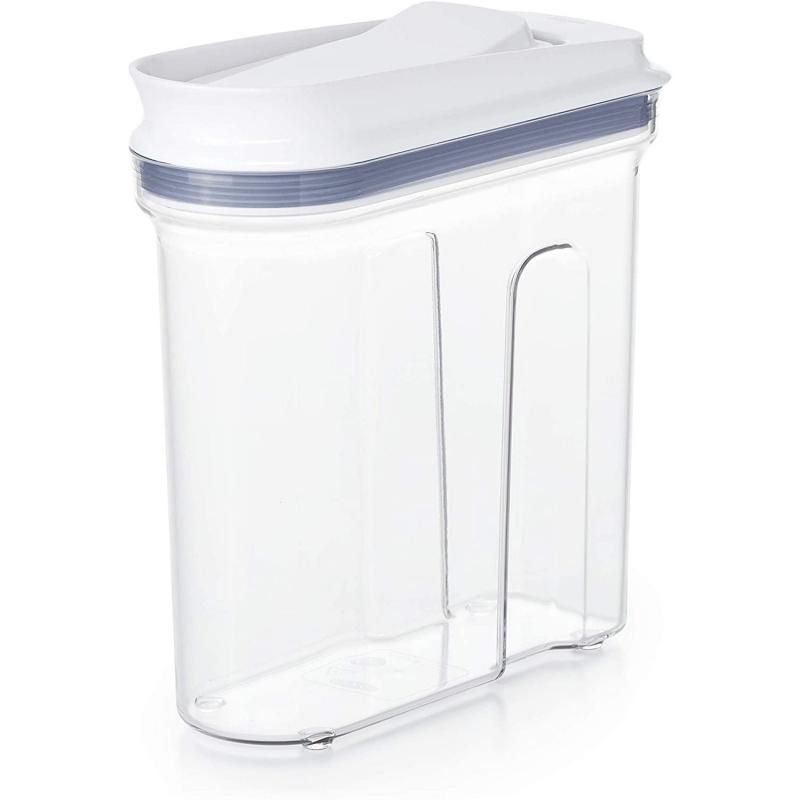 Medium OXO Good Grips POP Dispenser for organized pantry storage of dry foods, featuring easy-open lid and smooth-pour spout.