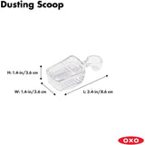 OXO Good Grips Pop Dusting Scoop for easy, precise sprinkling of flour, sugar, or cocoa on baked goods.