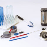 OXO Water Bottle Cleaning Set featuring a long brush, straw brush, and detail cleaner for hygienic hydration gear maintenance.