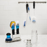 OXO Water Bottle Cleaning Set featuring a long bottle brush, straw brush, and detail cleaner on a storage ring for hygiene and convenience.