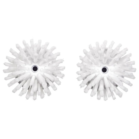 Replacement brush refills for OXO Good Grips Palm Brush, featuring durable bristles for effective scrubbing and easy twist-off design.