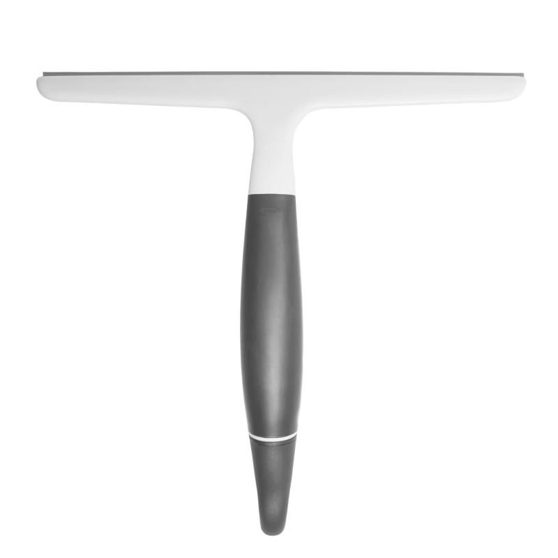 OXO Good Grips Wiper Blade Squeegee with silicone blade and non-slip handle for streak-free cleaning on glass surfaces.