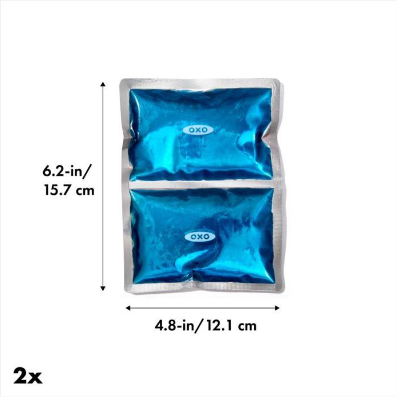 Reusable dual-compartment ice pack set designed to keep food fresh and cool for work, picnics, and road trips.