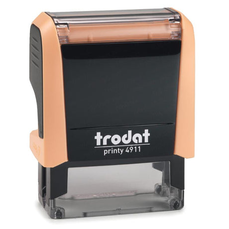 Pastel cream self-inking stamp for elegant impressions in documents and crafts, compact and easy to use.