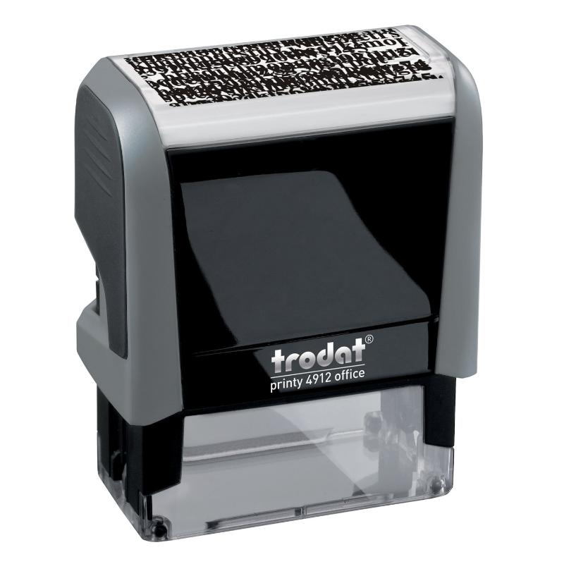 Trodat Printy 4912 ID Black stamp, designed for privacy protection, with clear positioning and a 47 x 18 mm impression size.