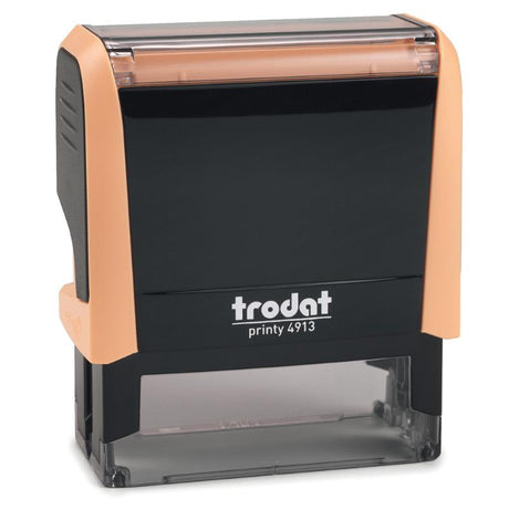 Trodat Printy 4913 Pastel Cream self-inking stamp, featuring a soft pastel cream color for stylish and efficient stamping.