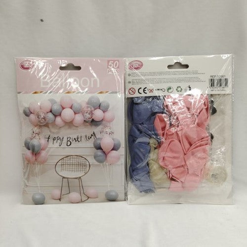 Pink balloon garland set with 300 vibrant balloons, perfect for parties and events, easy to assemble and customize.