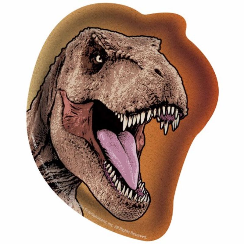 Dinosaur-shaped paper plates, 23cm x 19cm, vibrant design, eco-friendly, perfect for parties, pack of 8.