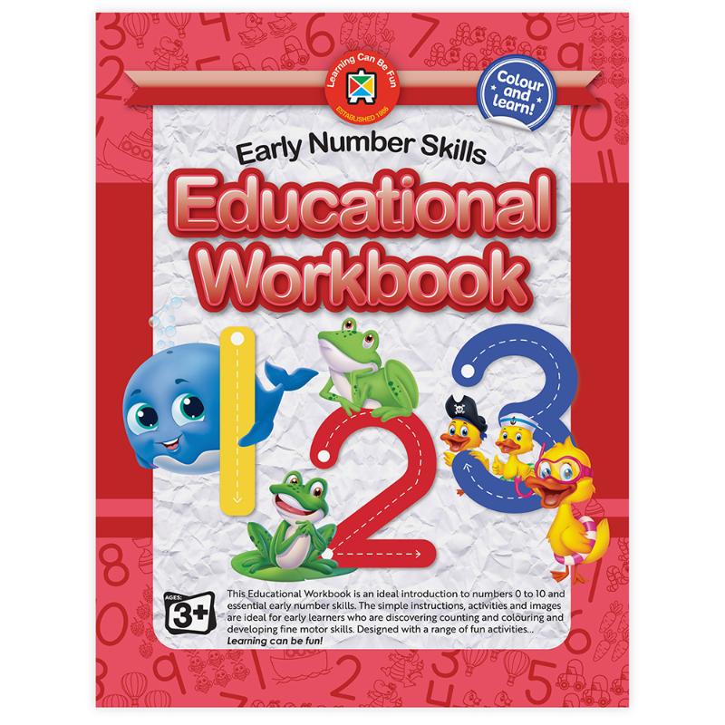 Bright and engaging workbook for preschoolers featuring fun activities to learn numbers 0-10 and develop fine motor skills.