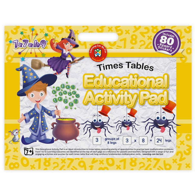Colorful LCBF Educational Activity Pad featuring engaging multiplication activities and puzzles for kids to master times tables.