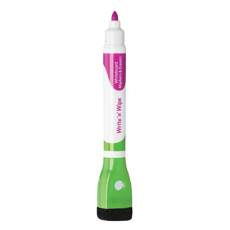 Three-pack of Write n Wipe 2 in 1 whiteboard markers in six vibrant colors, ideal for classrooms and creative projects.