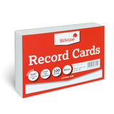 Silvine Record Cards 6x4 Ruled White, 100 durable cards for organized notes, lists, and ideas, perfect for students and professionals.