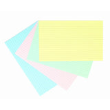 Colorful 8x5" ruled record cards in assorted colors, perfect for notes, flashcards, and creative projects.