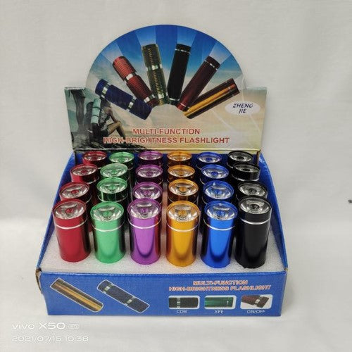Assorted box of 24 durable, lightweight torches with adjustable brightness for emergencies, camping, and everyday use.