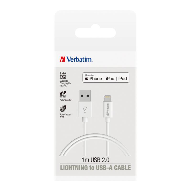 Verbatim Essentials Charge & Sync Lightning Cable 1m White