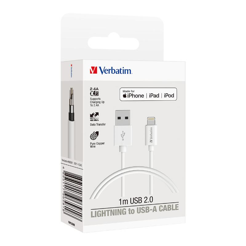 Verbatim Essentials Charge & Sync Lightning Cable 1m White