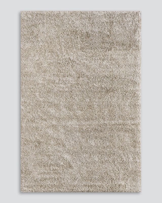 Shaggy almond floor rug, 200x290cm, soft polypropylene, perfect for enhancing modern and traditional spaces.
